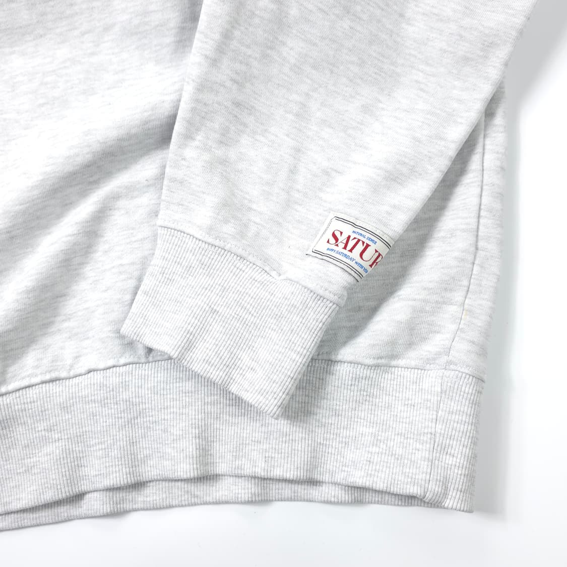 새터 자수로고 코튼 스웻셔츠 그레이 (XL) 상품이미지3