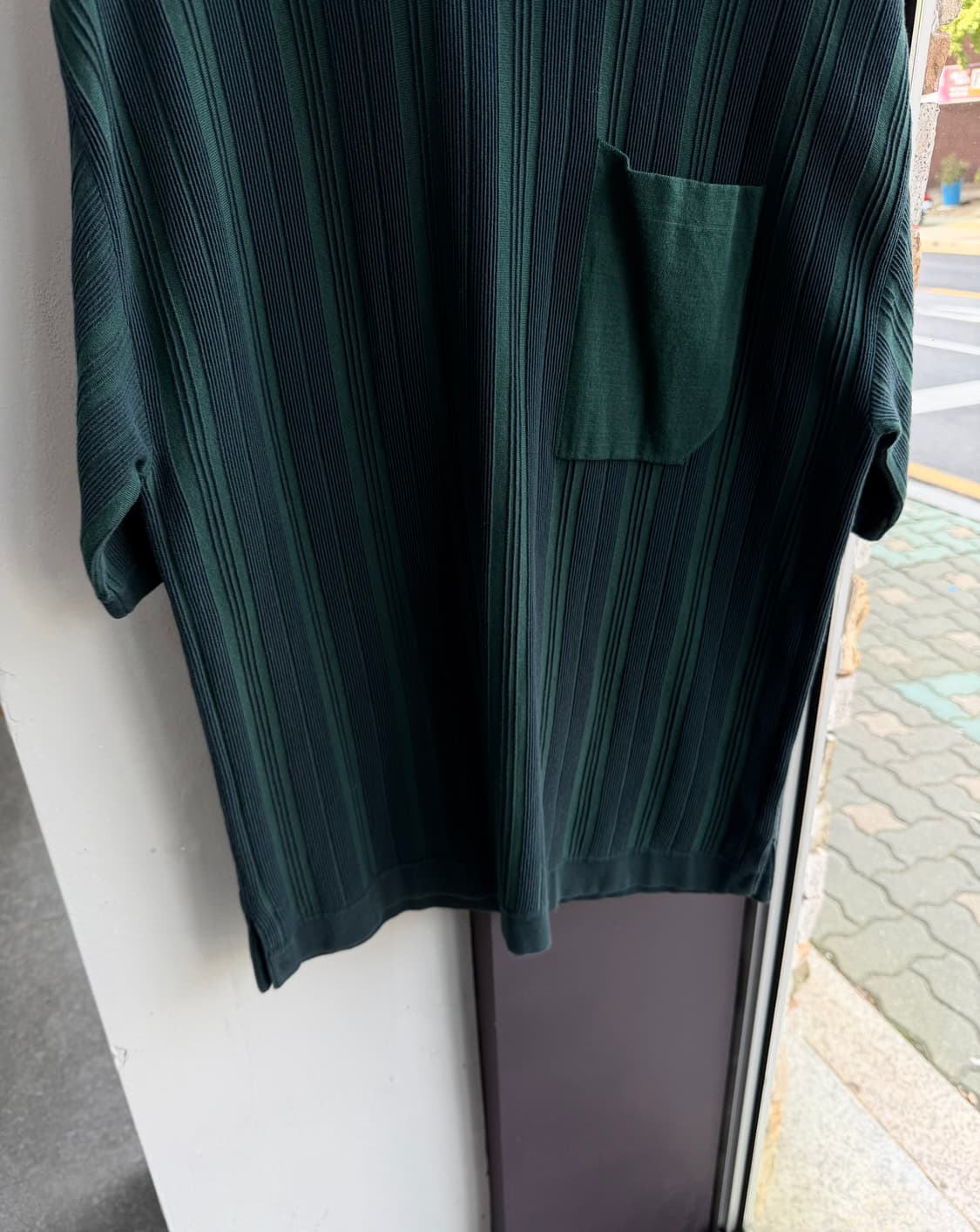 100/ 시스템옴므 21SS 스트라이프 포켓 니트반팔 상품이미지4