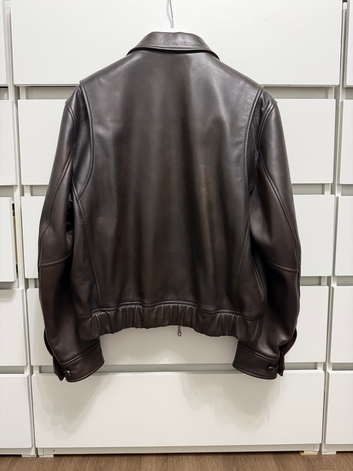 [XL] 쿠어 앤틱 램스킨 레더 블루종 다크브라운 상품이미지4