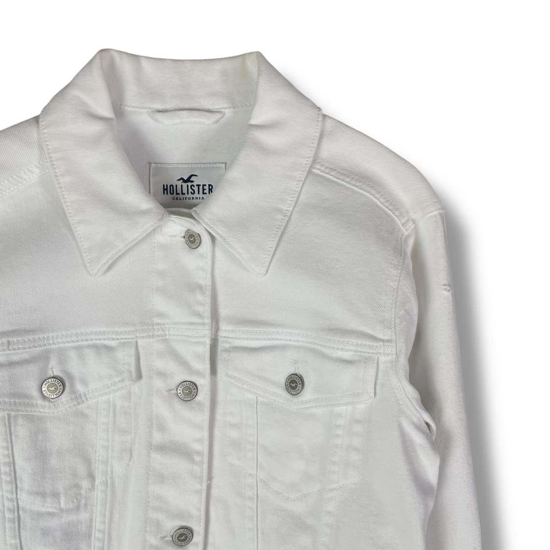 홀리스터 화이트 크롭 트러커 자켓 M 상품이미지3