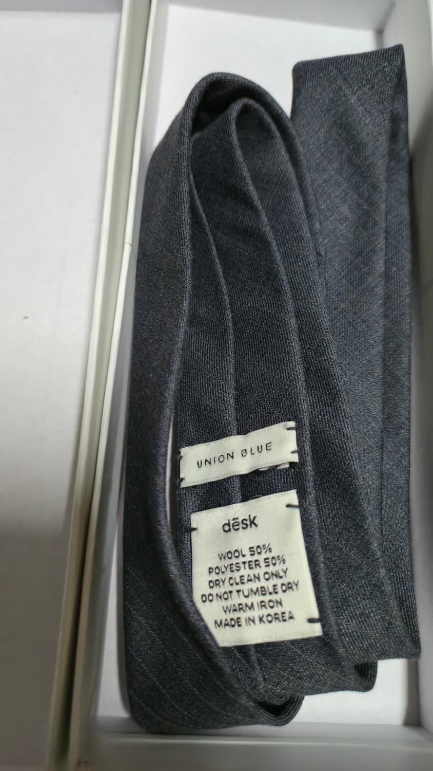 유니온블루 [DESK] STRIPE SLIM TIE [GRAY] 상품이미지2