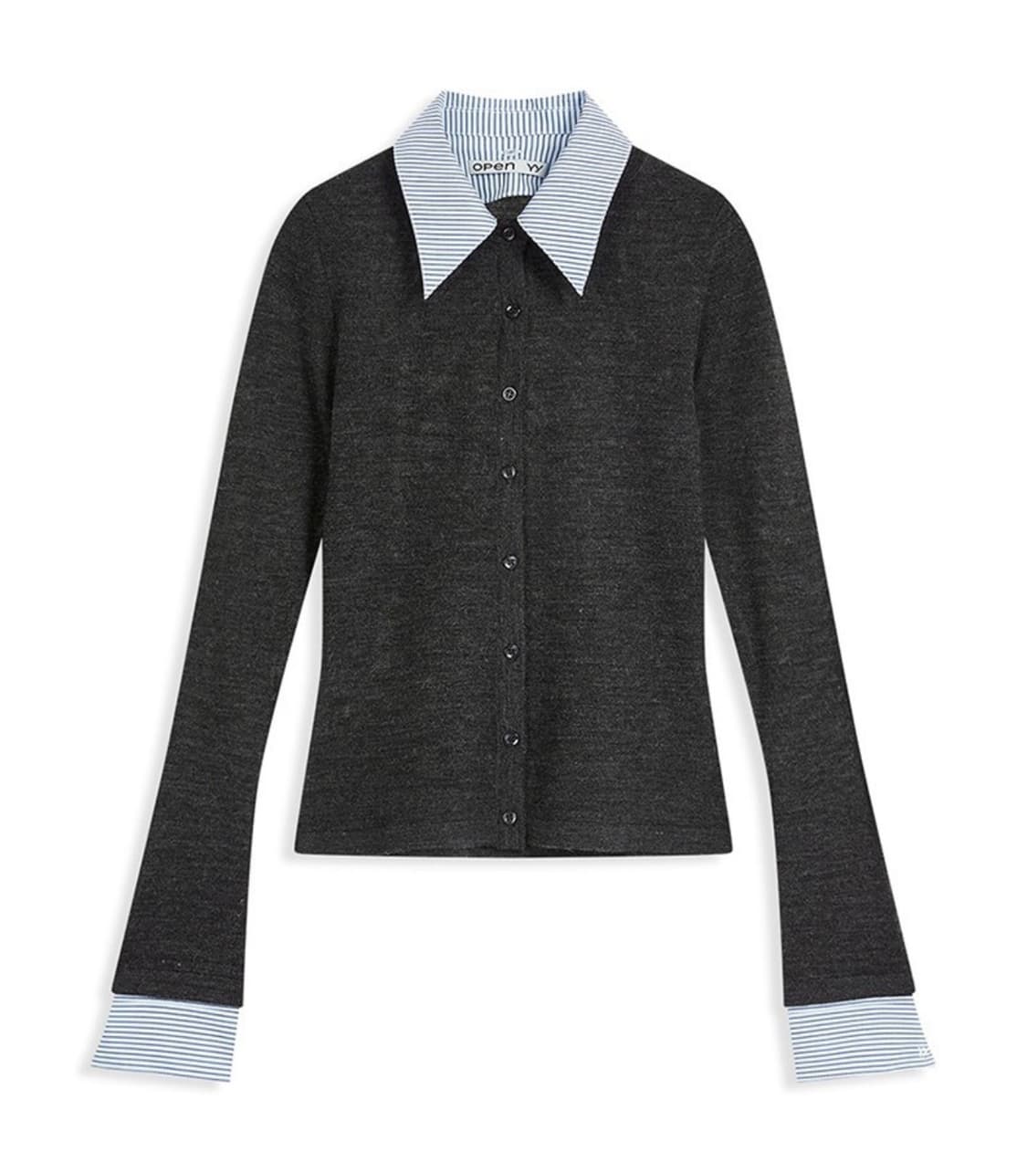 오픈와이와이 셔츠 레이어드 가디건 니트 openyy 상품이미지1