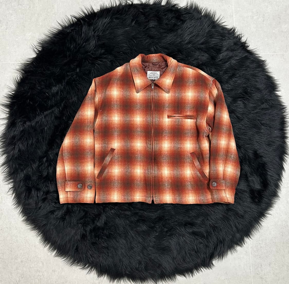 🎸레드 & 오렌지 체크 플리스 자켓🎸 상품이미지1