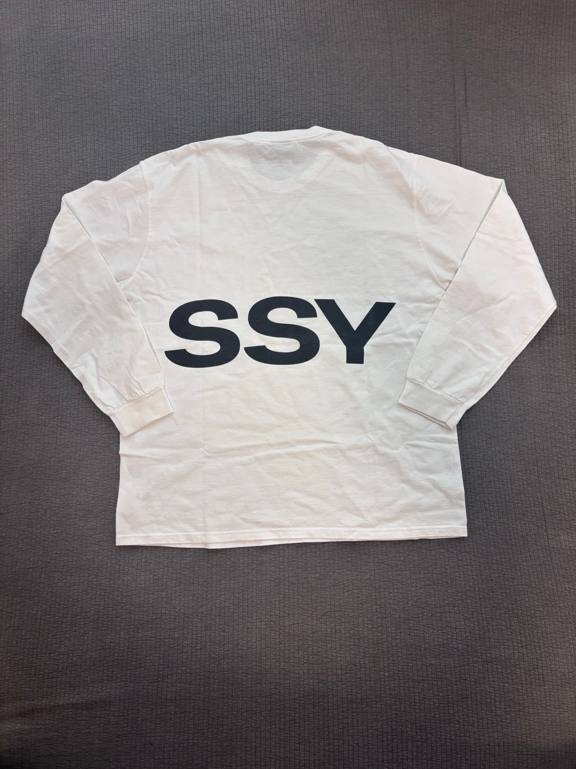 Stussy 올 캡스 롱슬리브 티셔츠 화이트 상품이미지2