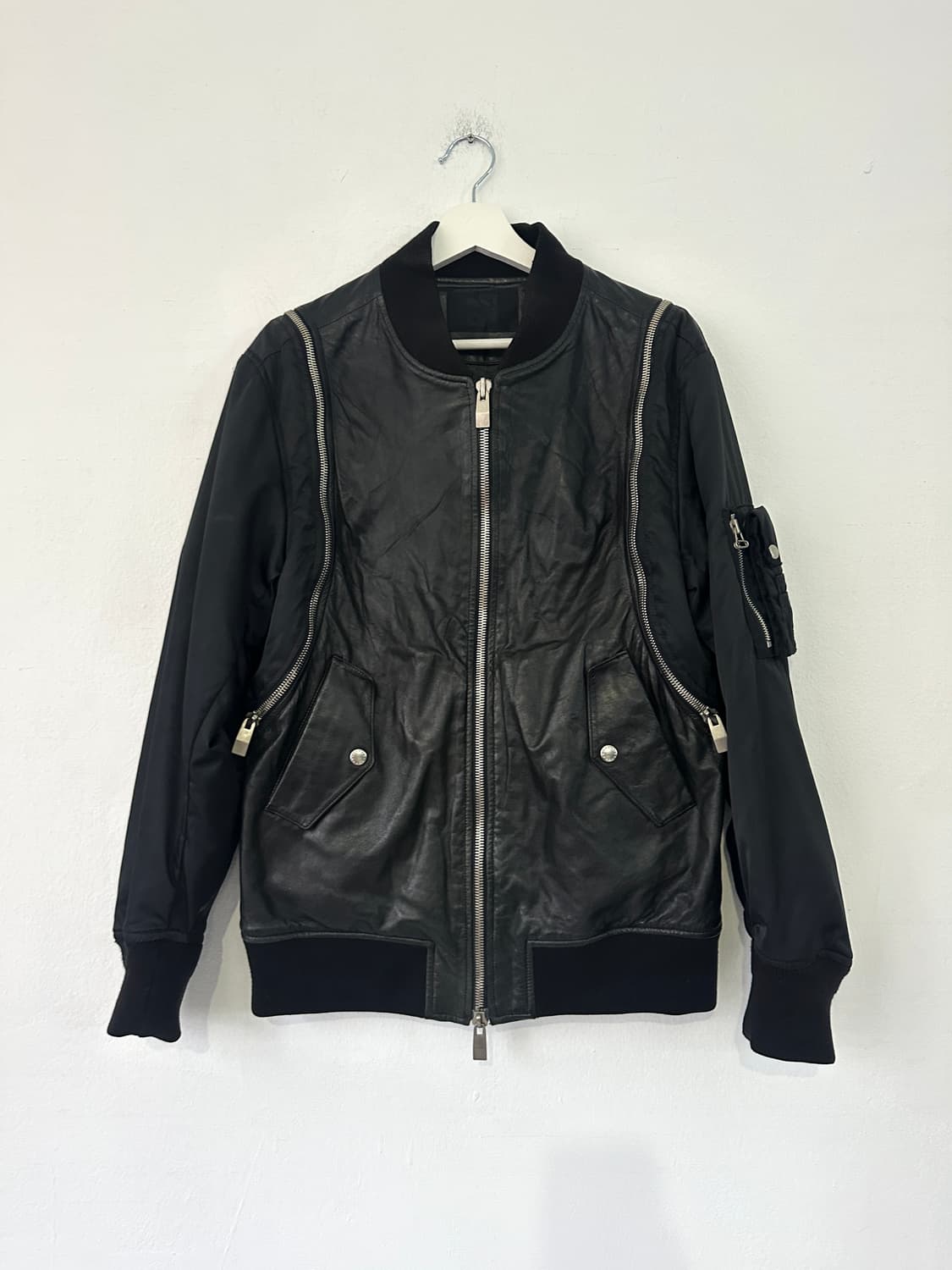 VTG 램스킨 레더 도킹 투웨이 봄버 상품이미지5