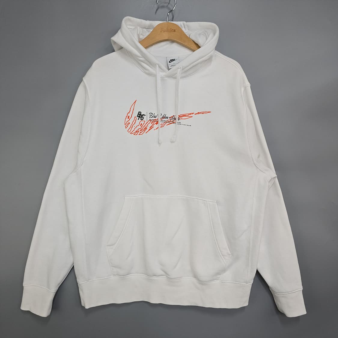 나이키(NIKE) BRS 스우시 블루리본 프린팅 후드티 화이트 L 상품이미지1