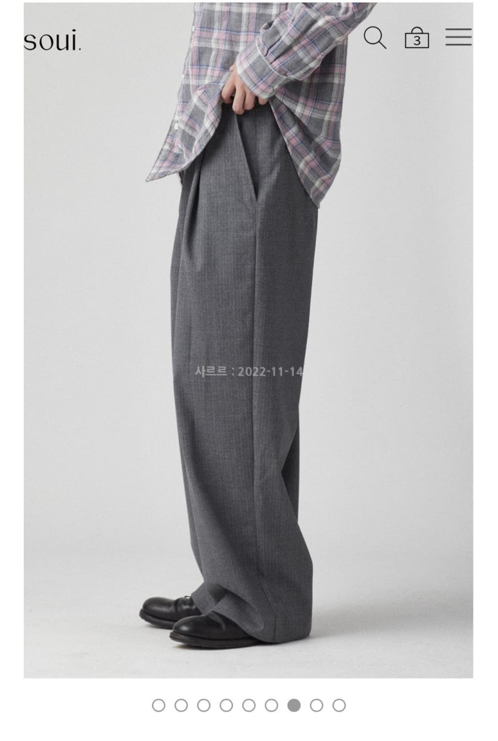 해칭룸 아카이브 셔츠 핑크 그레이(3) 상품이미지5