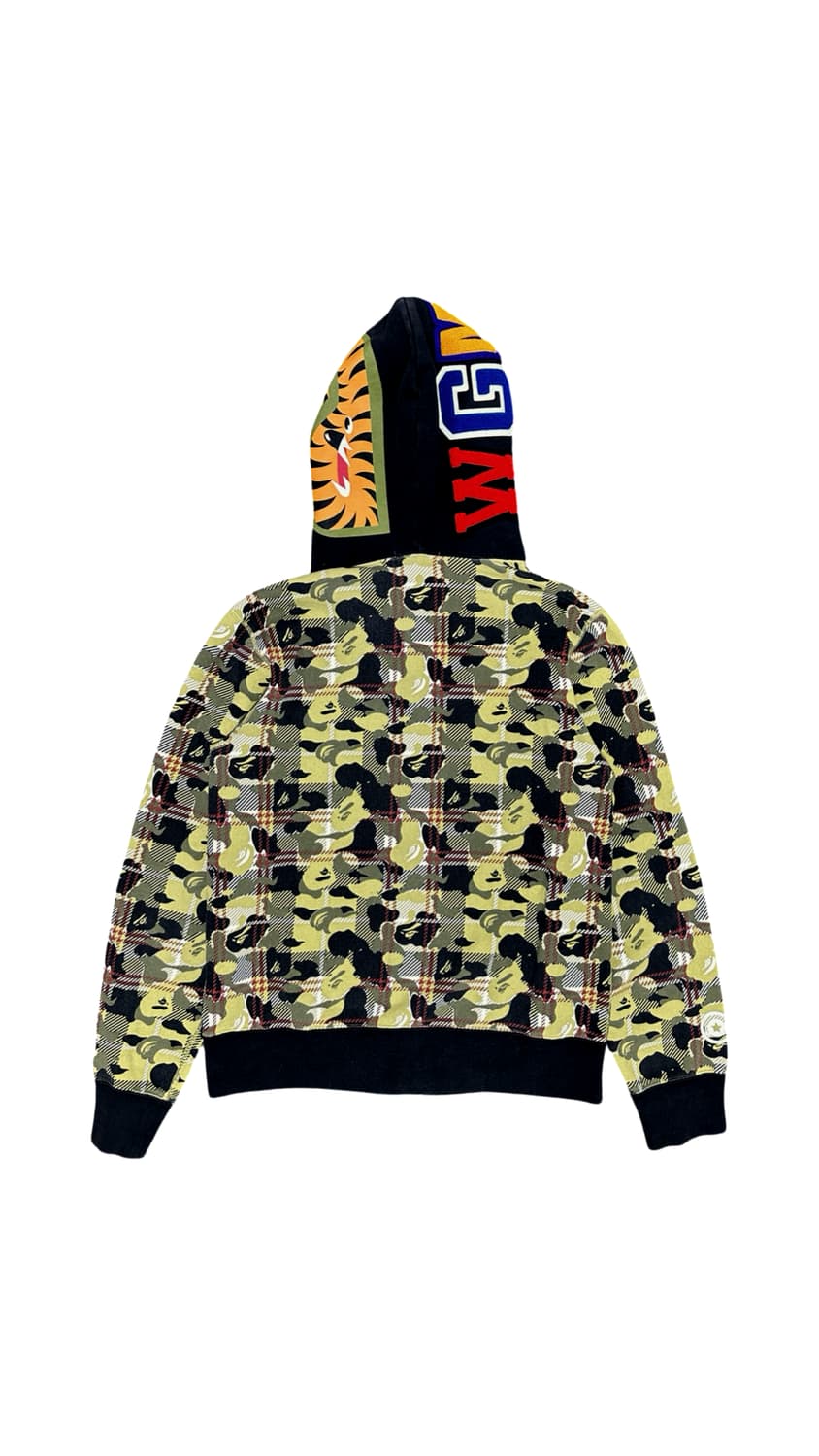 베이프 체크 카모 샤크 후드 집업 상품이미지2