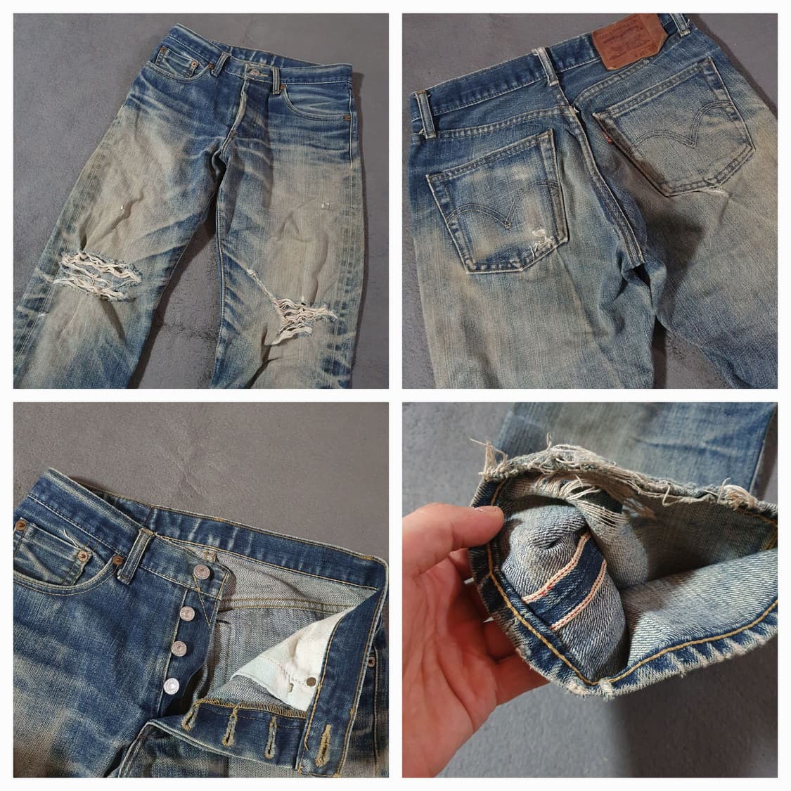 90s LVC 리바이스 USA 501-0657 셀비지 더티 데님 30 상품이미지7