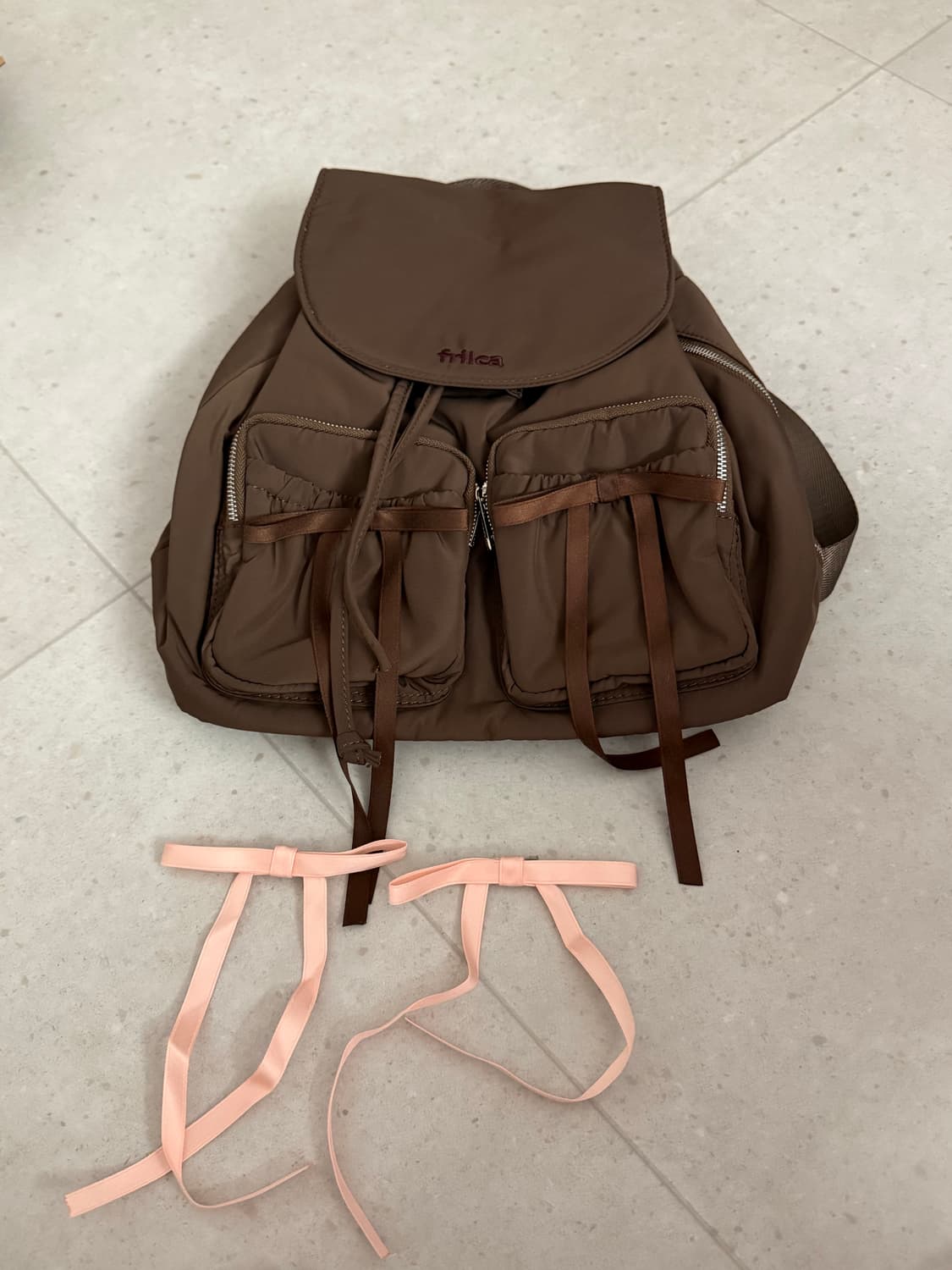 프릴카 포켓 백팩 브라운 상품이미지2