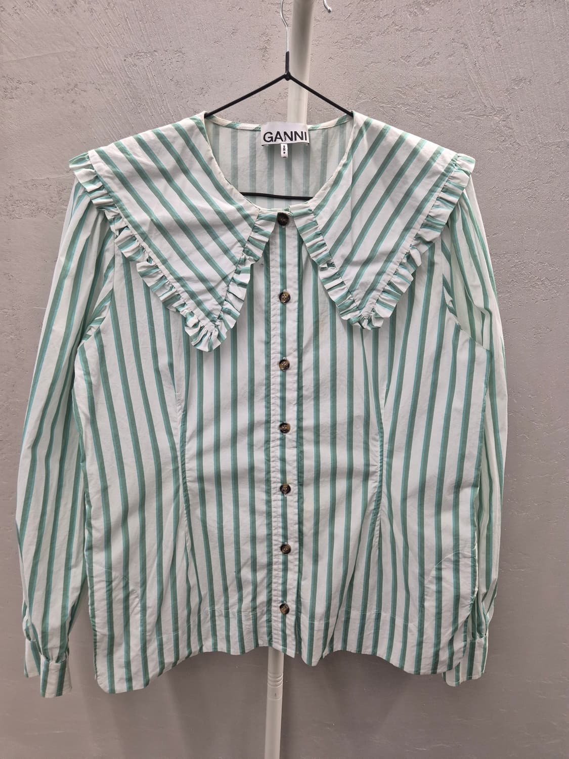 GANNI 스트라이프 프릴 블라우스 38 상품이미지2