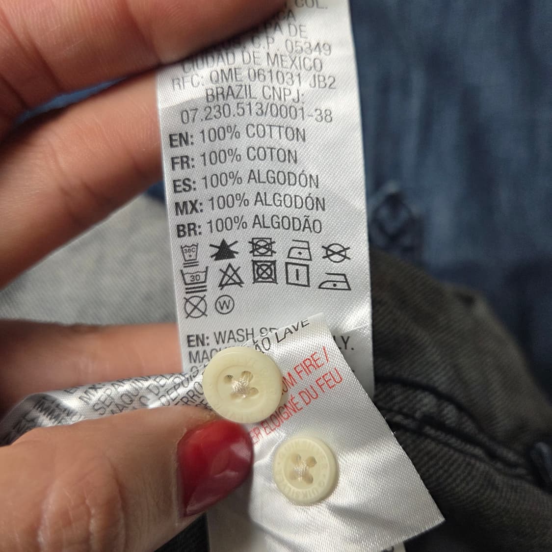 QUIKSILVER 빈티지 인디고 코튼 데님 셔츠 A00648 상품이미지10