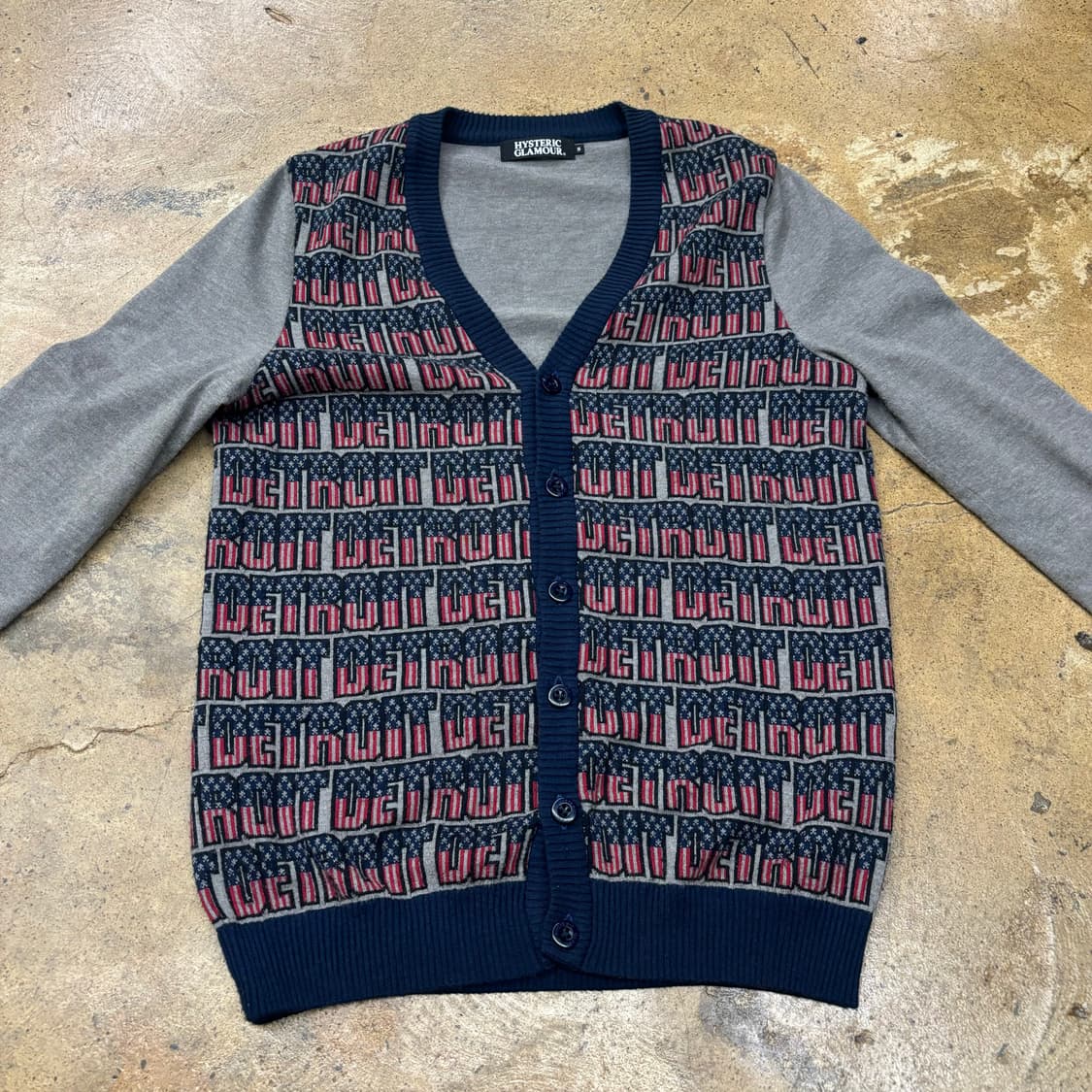히스테릭글래머 그레이 패턴 브이넥 가디건 상품이미지3