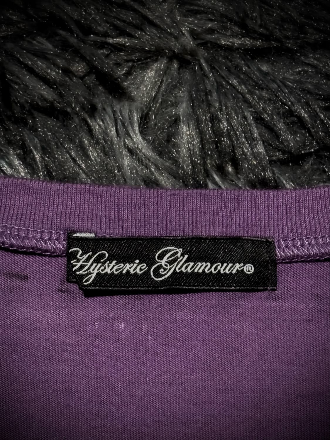 Hysteric Glamour 걸프린팅 스타 스트라이프 퍼플 반팔 티셔츠 상품이미지9