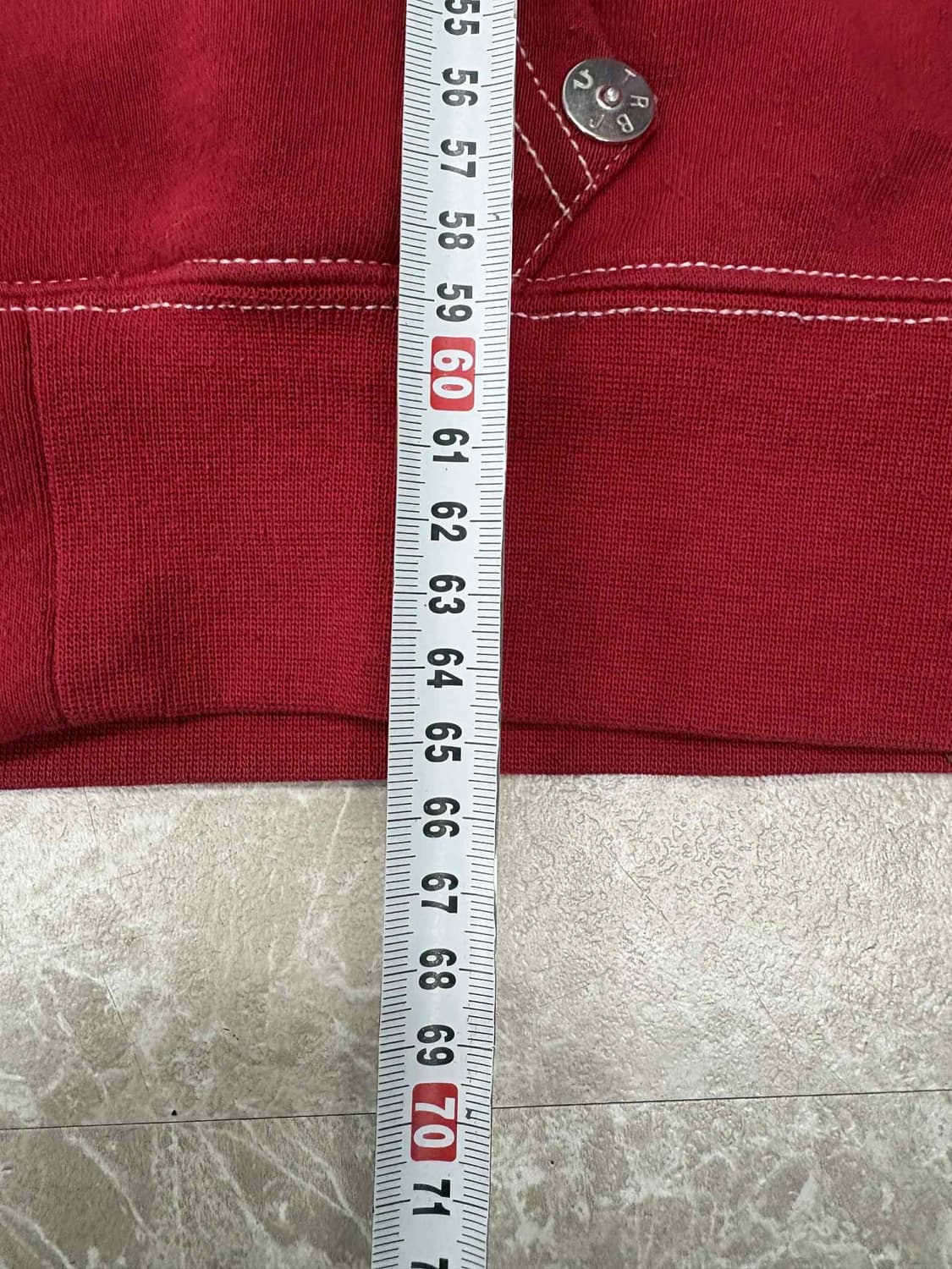 트루릴리젼 버건디 리벳 대장급 스웻 후드집업 희귀져지(L) 상품이미지5