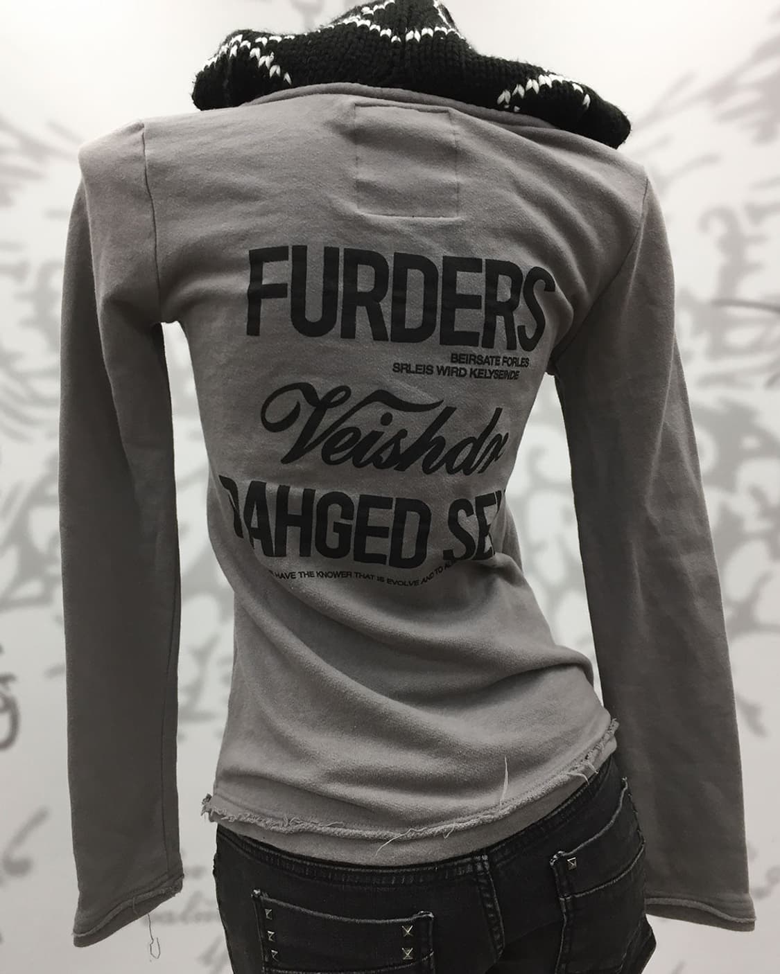 Y2K lettering point layered hoodie 상품이미지7