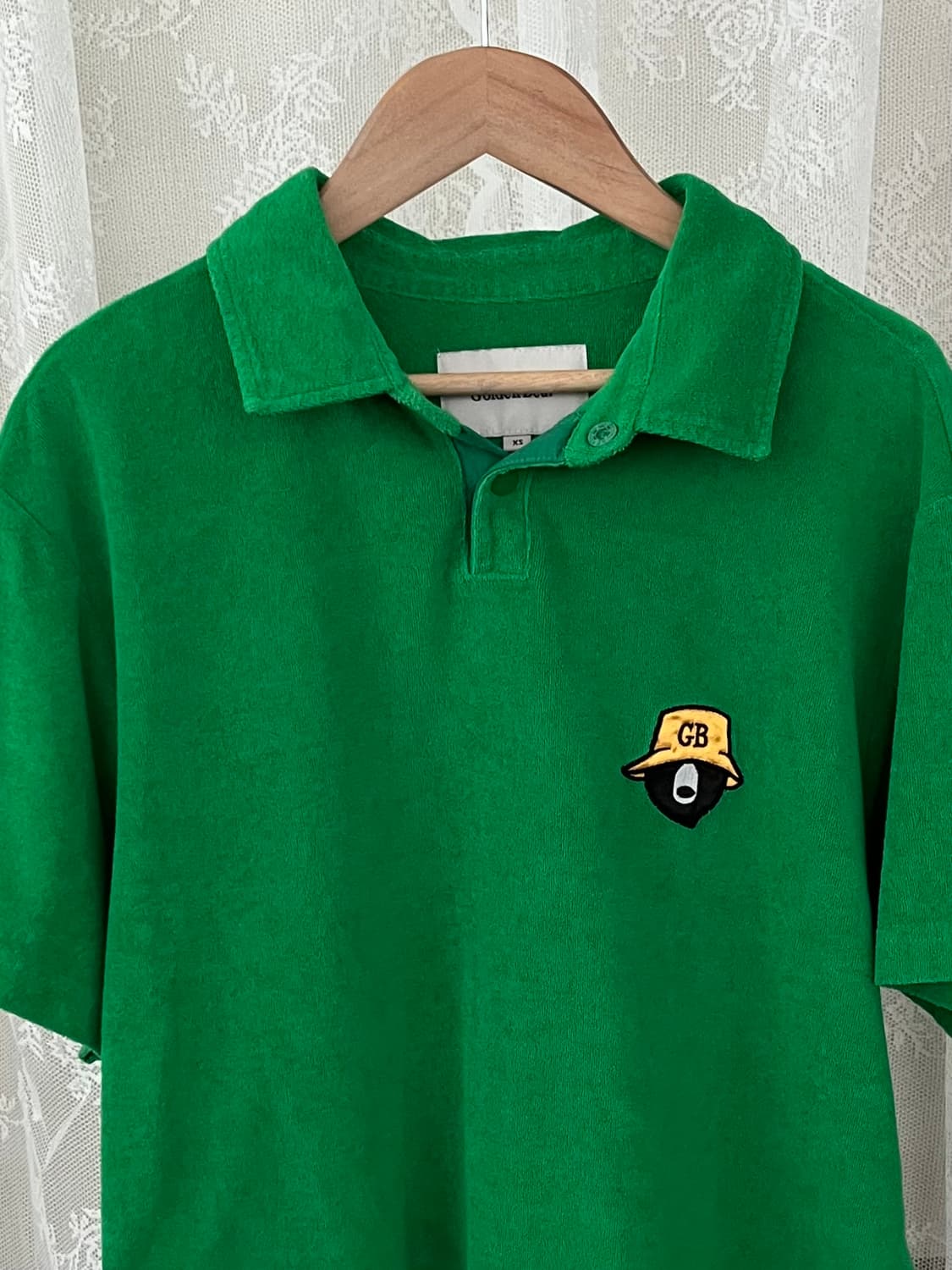 XS) 골든베어 23ss 테리 반팔 피케 티셔츠 그린 상품이미지3