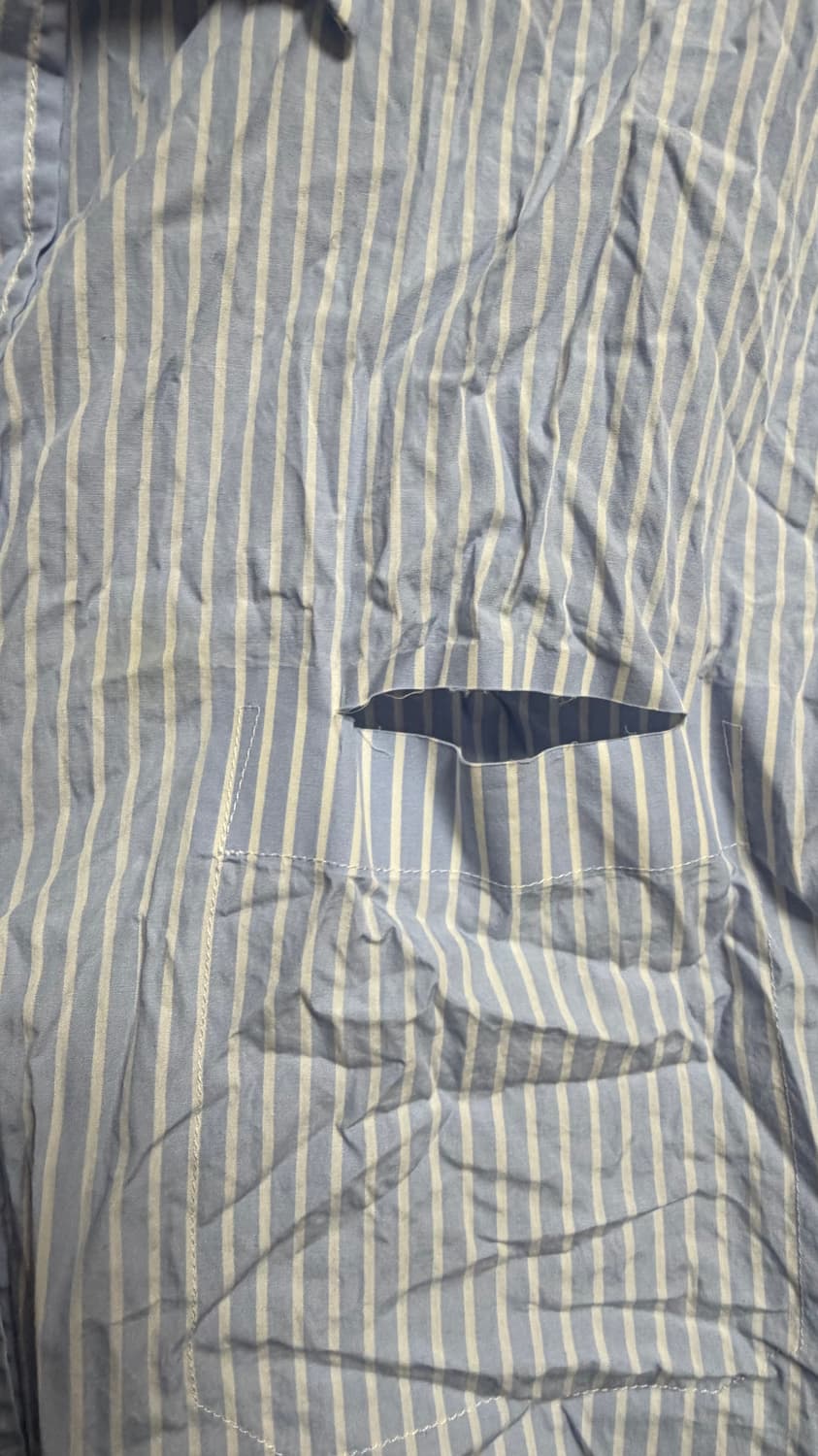 메종 마르지엘라 컷 오프 스트라이프 셔츠 원피스 투웨이 자켓 아우터 상품이미지5