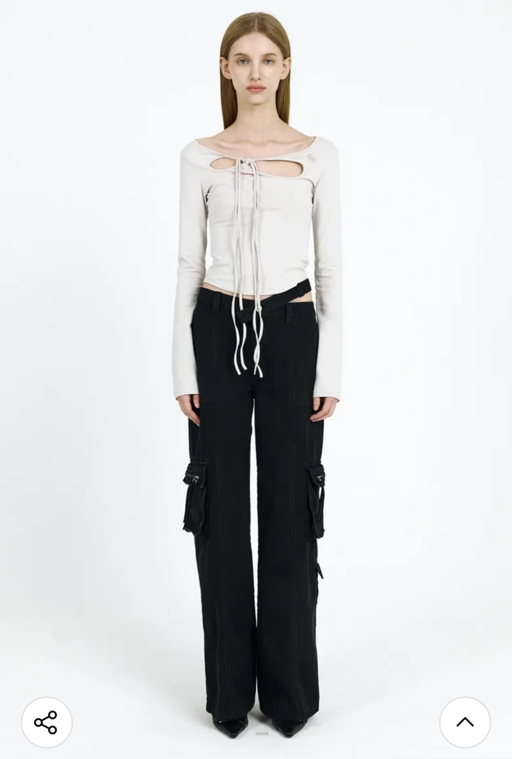 [택,새상품] 페인오어플레져 ORCHID TOP light grey 상품이미지2