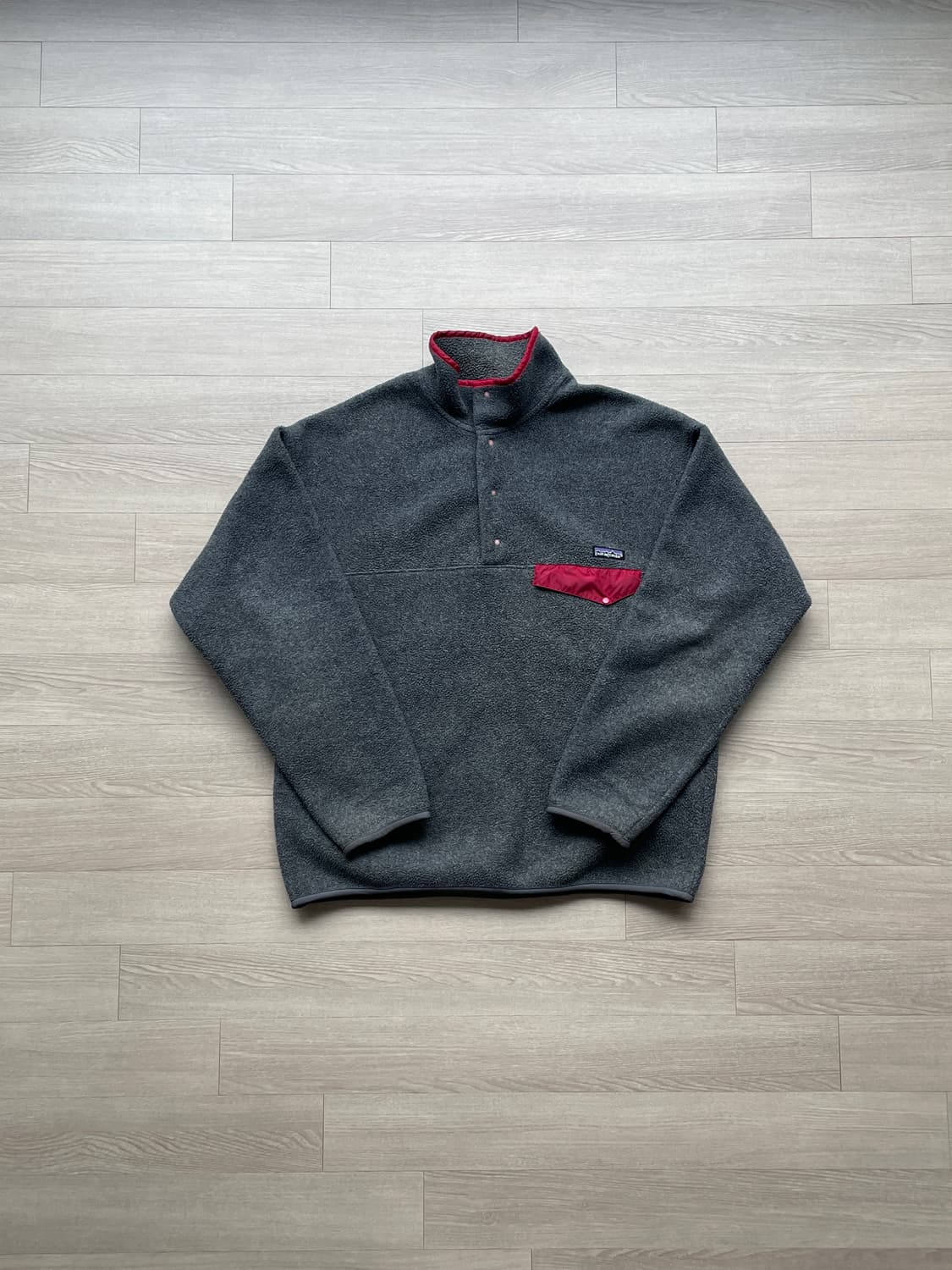 90s 파타고니아 신칠라 니켈 그레이 레드 플리스 patagonia 상품이미지1