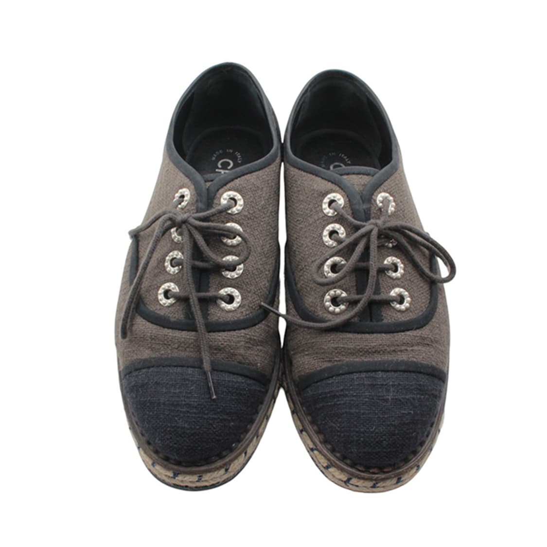 샤넬 투톤 린넨 스니커즈 36 상품이미지2