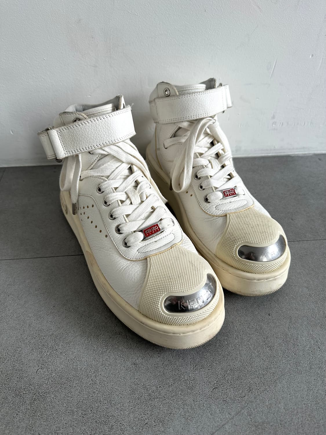 겐조 스틸토 화이트 레더 하이탑 상품이미지8