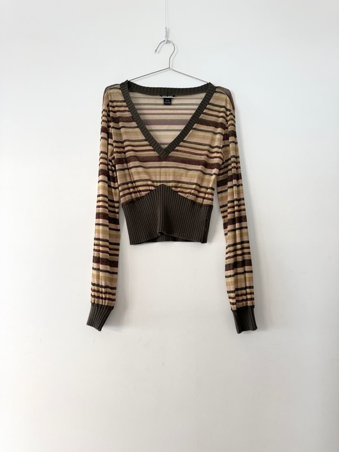 GUESS JEANS stripe glitter sheer knit 상품이미지1