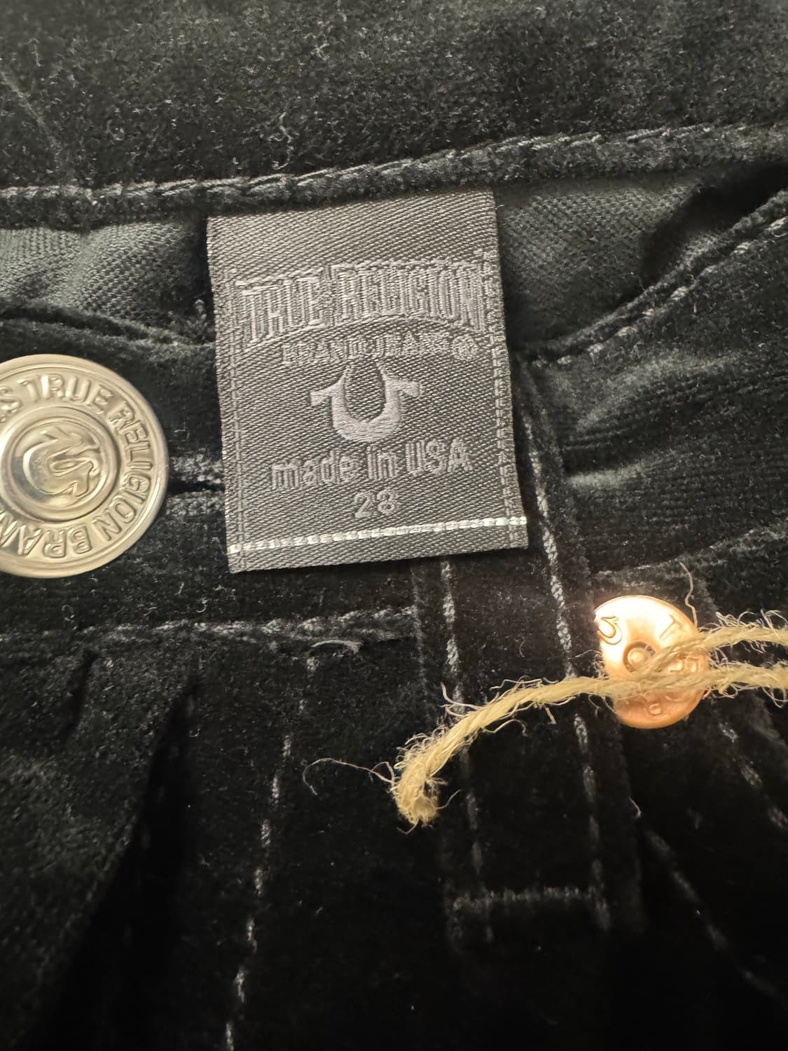 트루릴리전 트루릴리젼 y2k 로우라이즈 블랙 벨벳 부츠컷 팬츠 28 상품이미지8