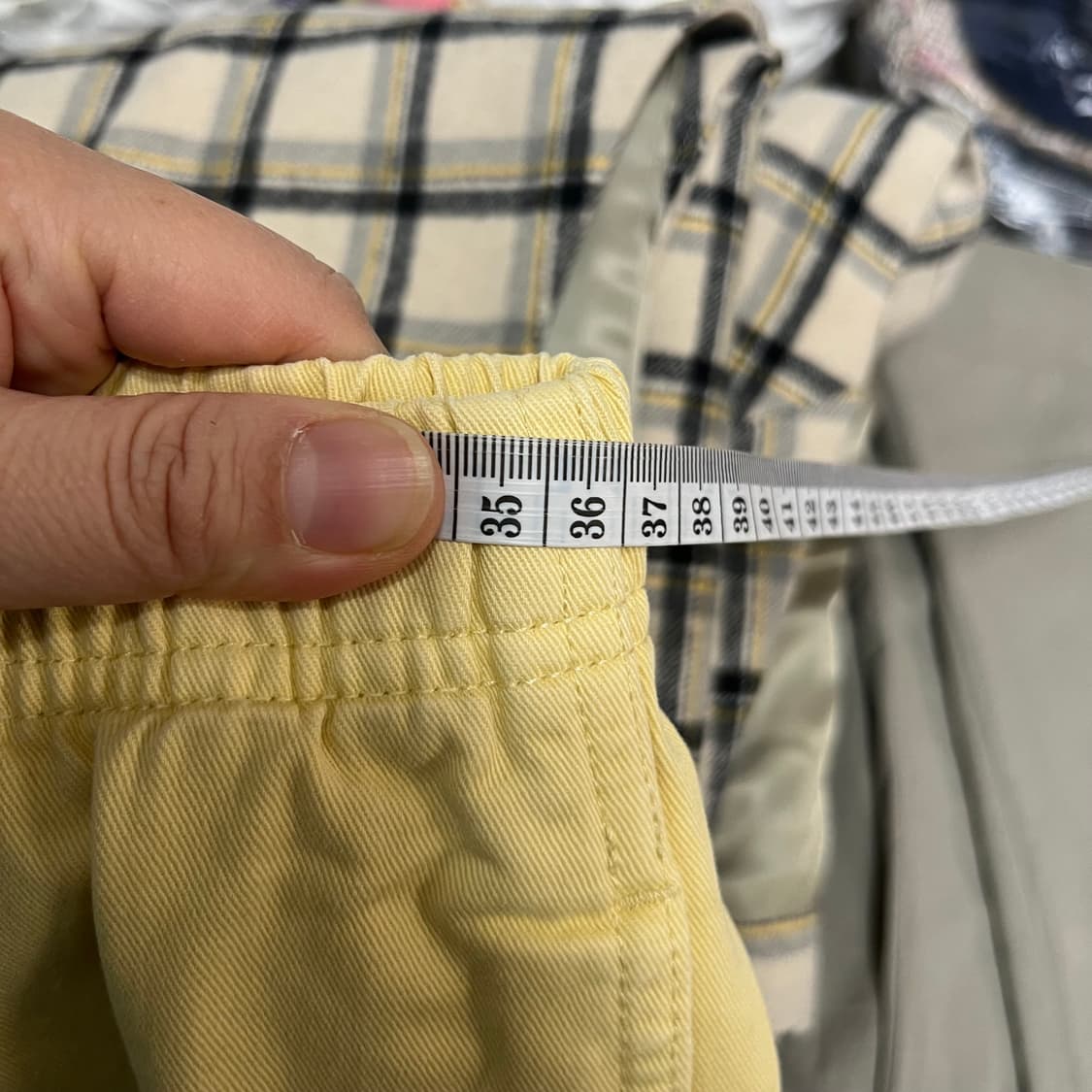 그라미치 면 팬츠 옐로우 상품이미지5
