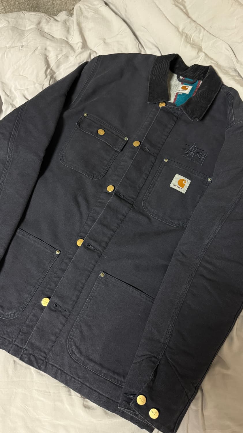 칼하트  X 스투시 초어자켓 네이비 L 상품이미지1