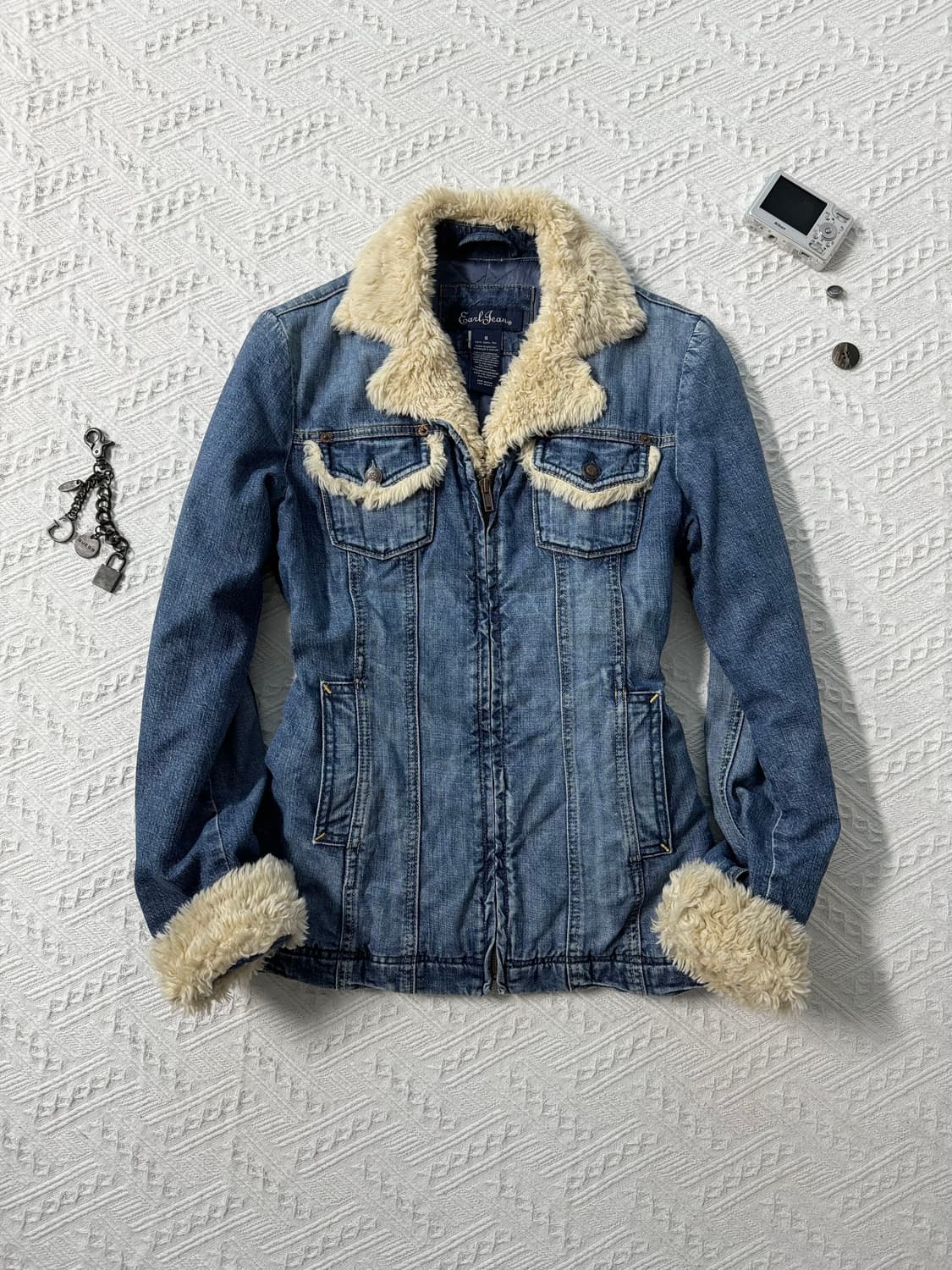 얼진 퍼 트리밍 데님 집업 자켓 상품이미지5