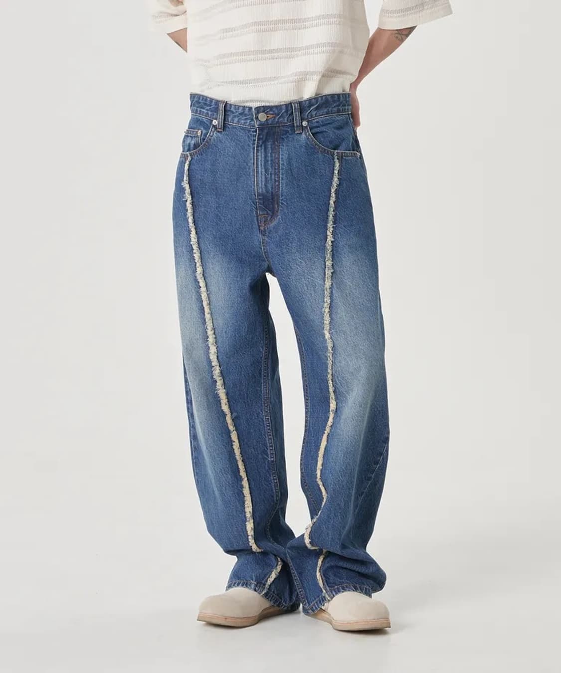 [0] Noun wave cut denim pants  상품이미지2