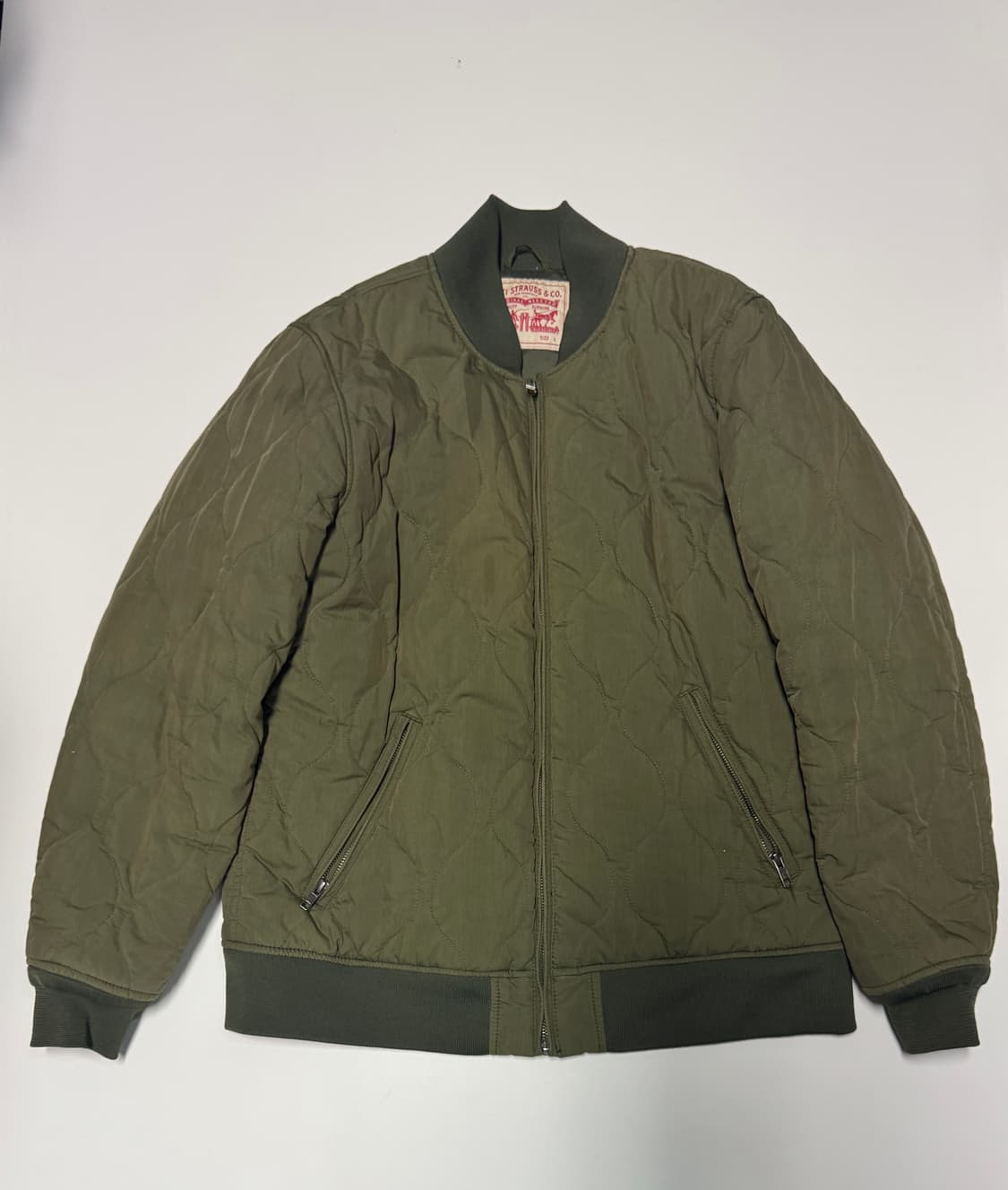 리바이스 퀄팅 봄버 자켓 L 카키 상품이미지1