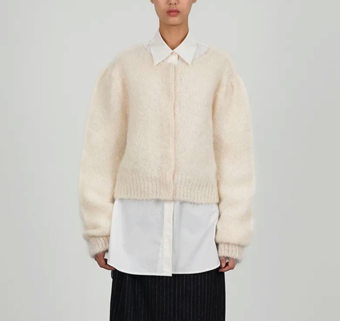 아모멘토 뉴그랜마가디건 아이보리 상품이미지2