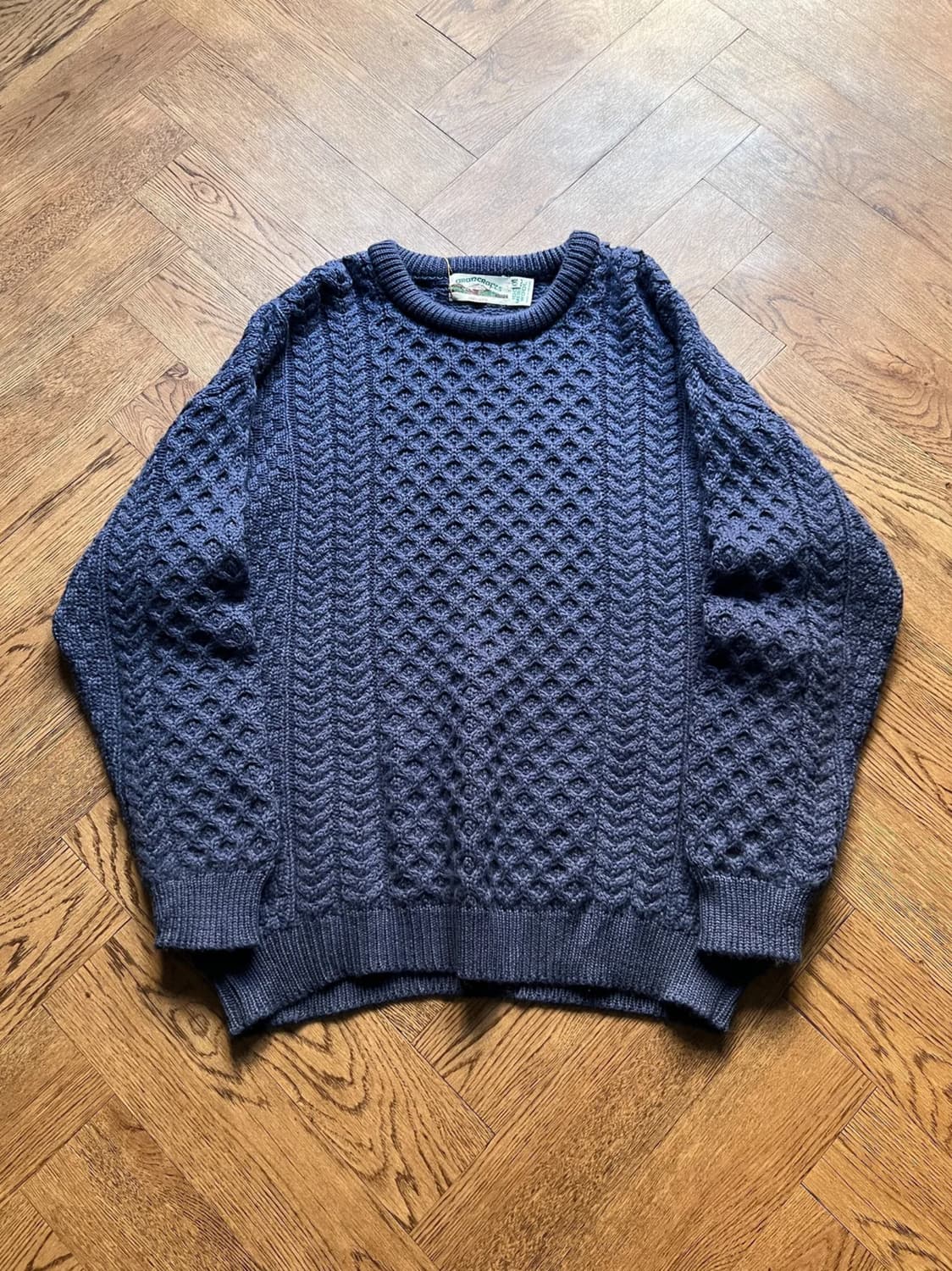 [2XL]90's Arancrafts 아일랜드제 피셔맨 아란 스웨터 상품이미지1