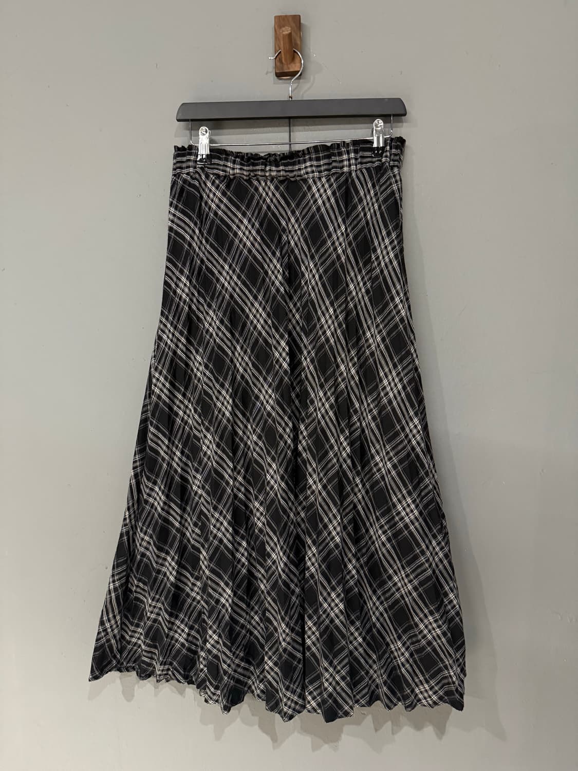 check pattern pleats detail long sk 상품이미지5