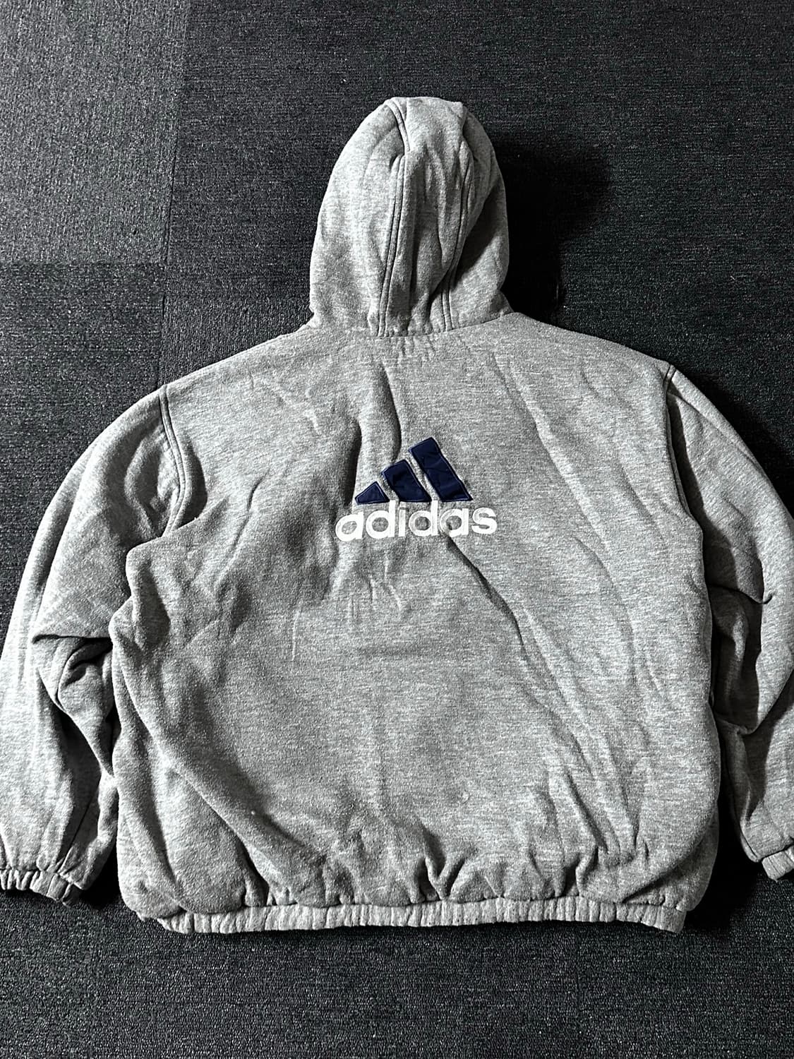 90's 아디다스 리버시블 빅로고 자수 후드점퍼 상품이미지6