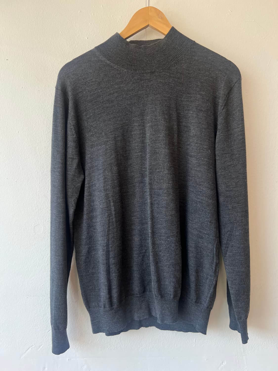 아쿠아스큐텀 남성 그레이 하프터틀넥니트 울니트 상품이미지2