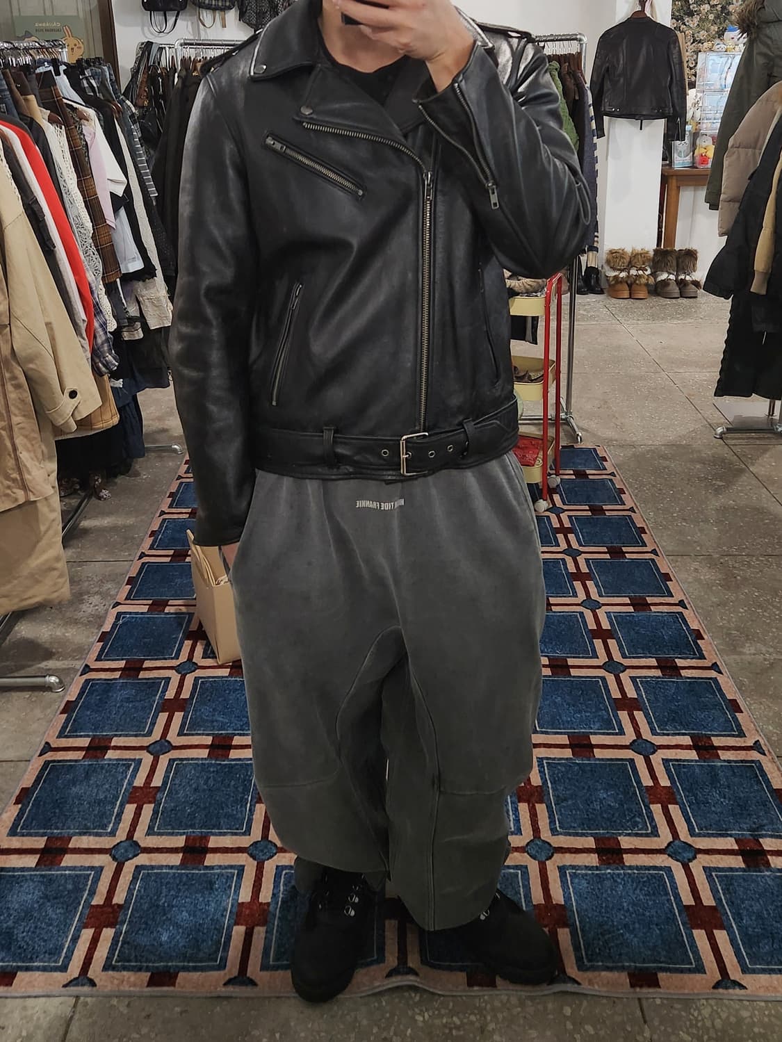 빈티지 카우하이드 더블 라이더 자켓 / 소가죽 레더 자켓 (xl) 상품이미지10