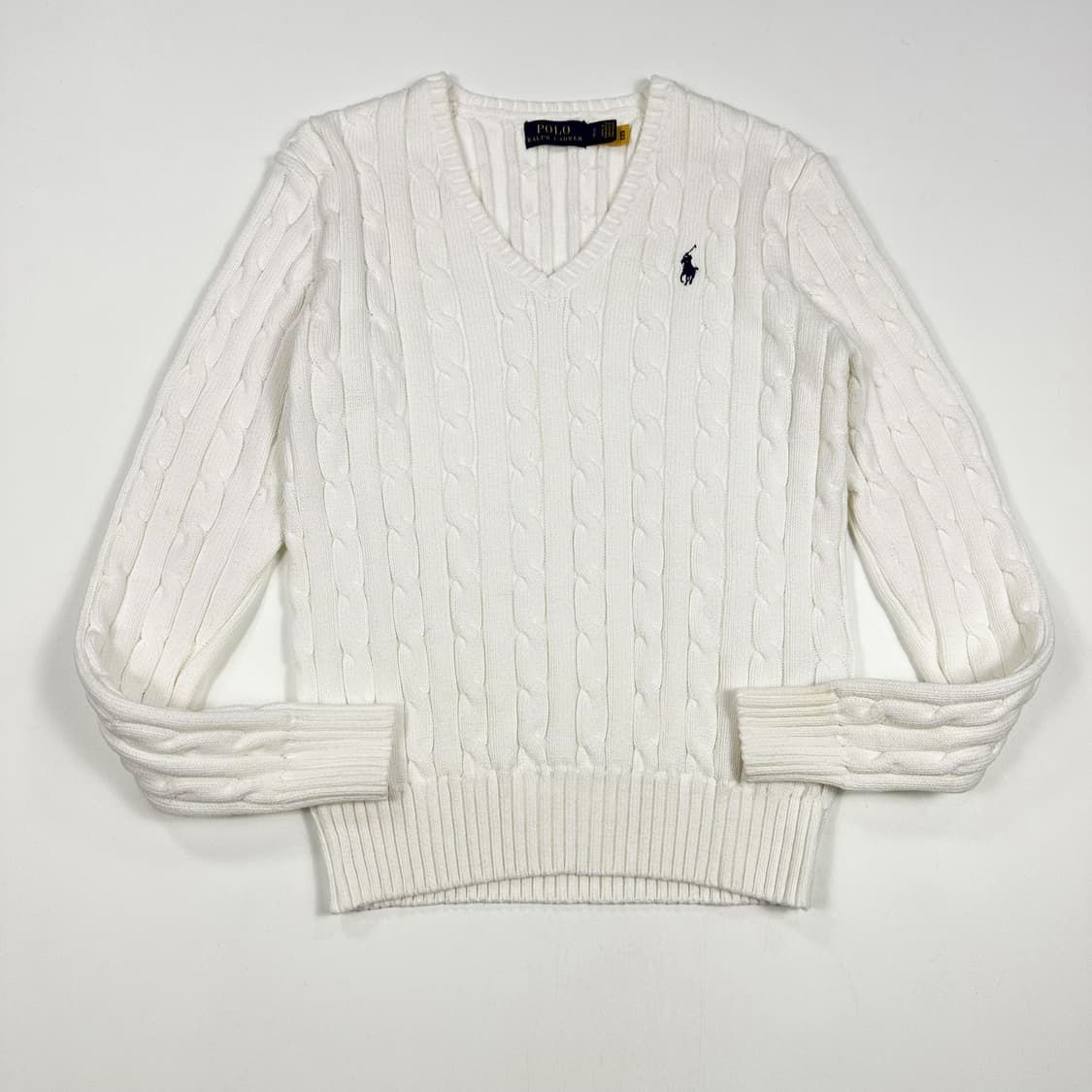 폴로 랄프로렌 클래식 여성 브이넥 케이블 니트 여성S 상품이미지1