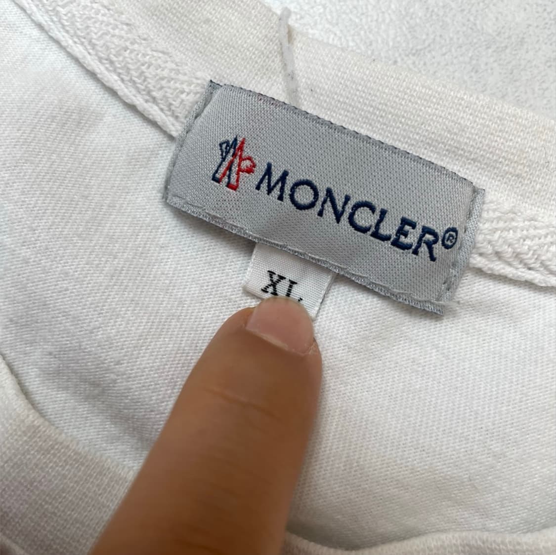 몽클레어 Moncler 화이트 자수 로고 반팔 티셔츠 XL 상품이미지2