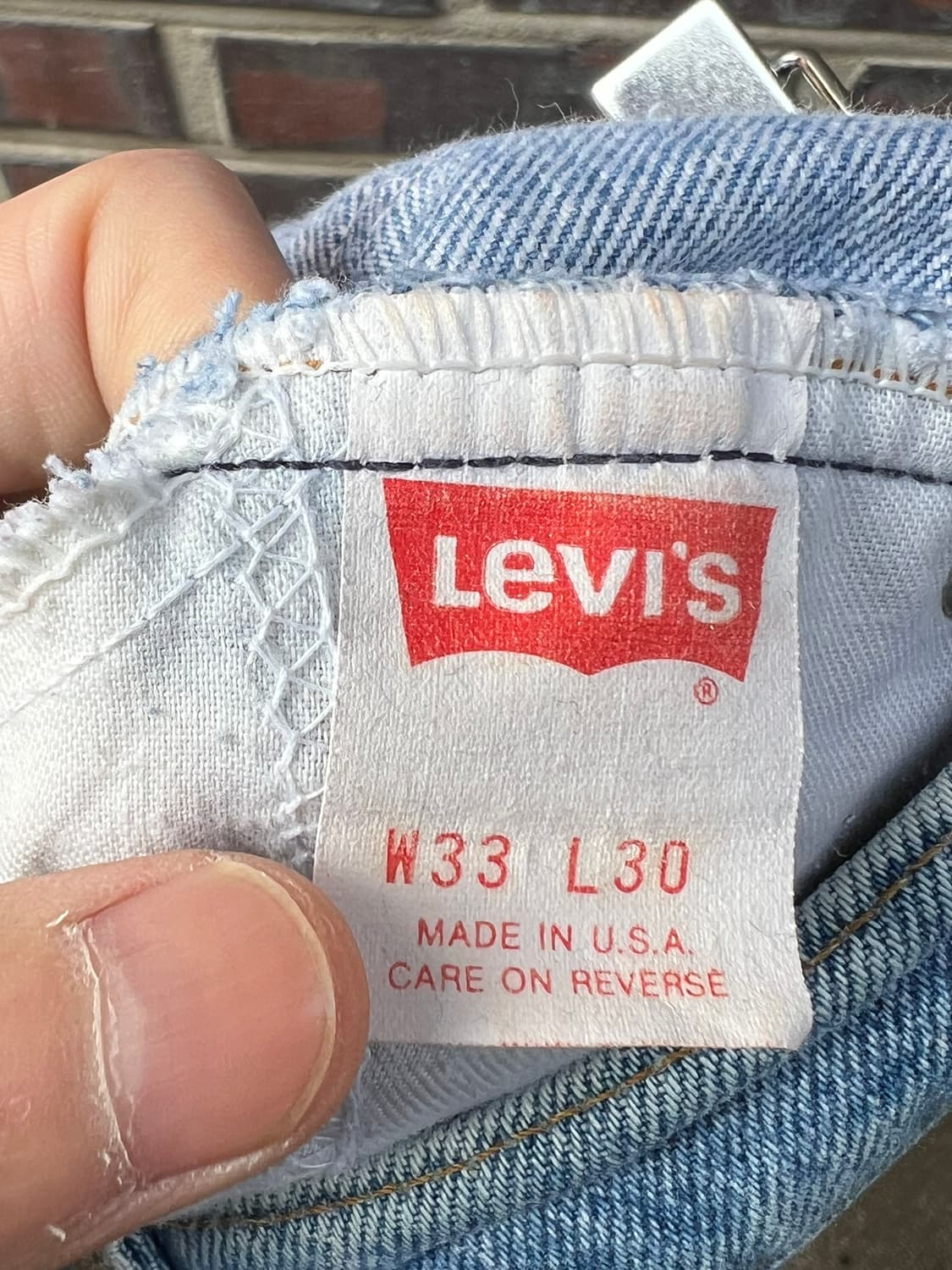 90's [33x30] 리바이스 509 오렌지탭 USA 빈티지 데님 팬츠 상품이미지6