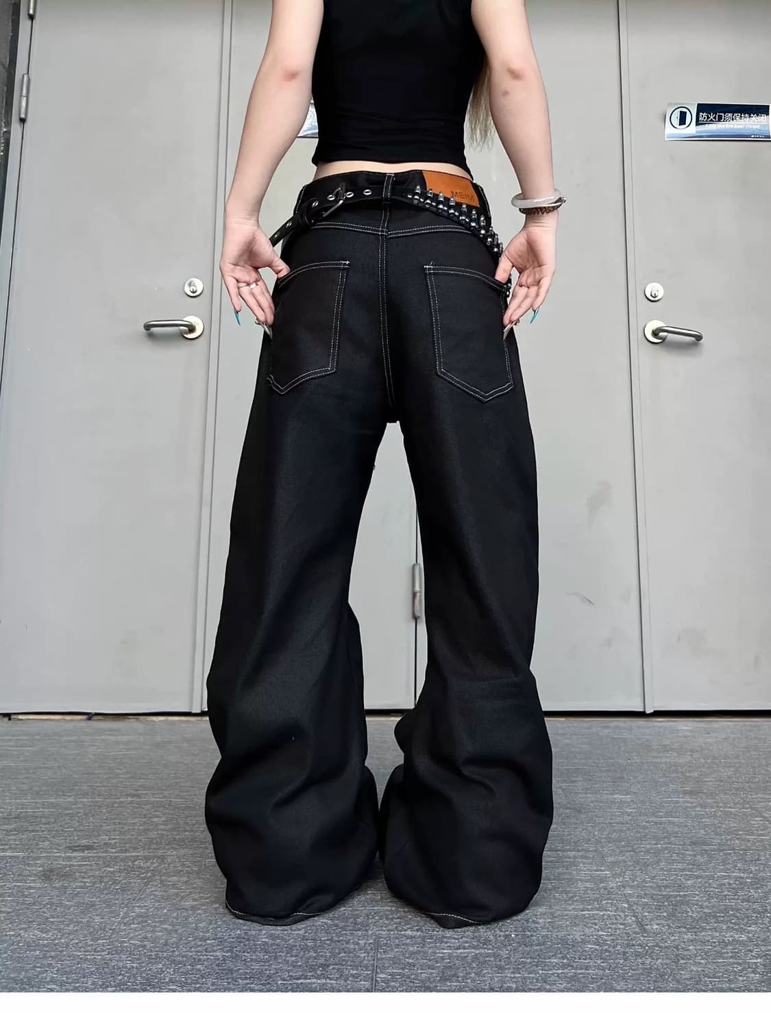 와이드 그래픽 데님 팬츠  상품이미지4