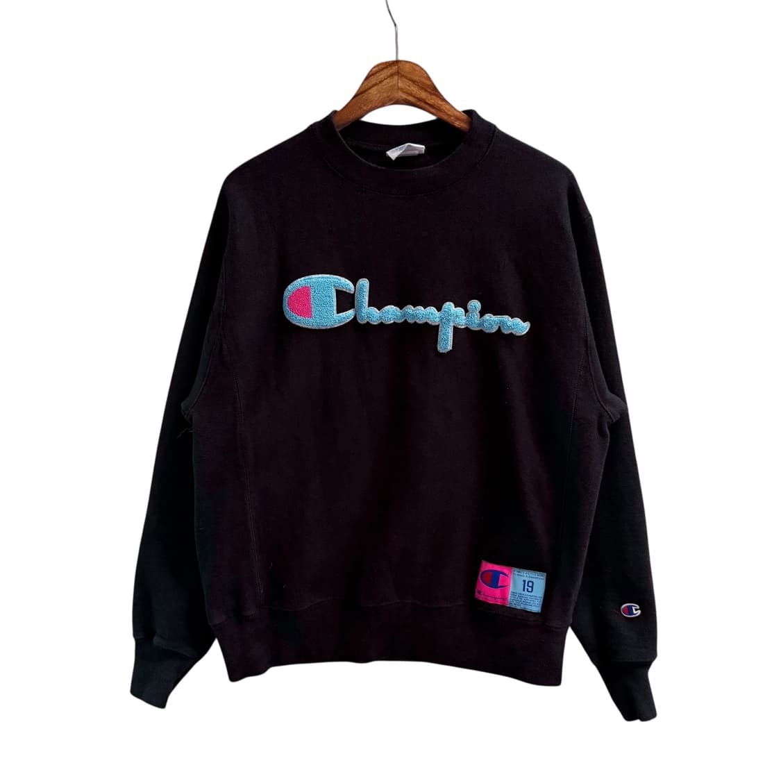 [M] 챔피온 리버스위브 블랙 맨투맨 상품이미지3