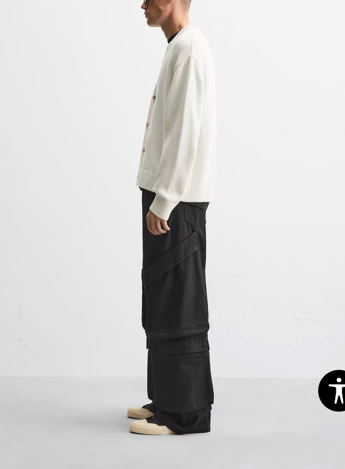 (새상품) 자라 카고 데님 블랙 팬츠(34인치) 상품이미지2