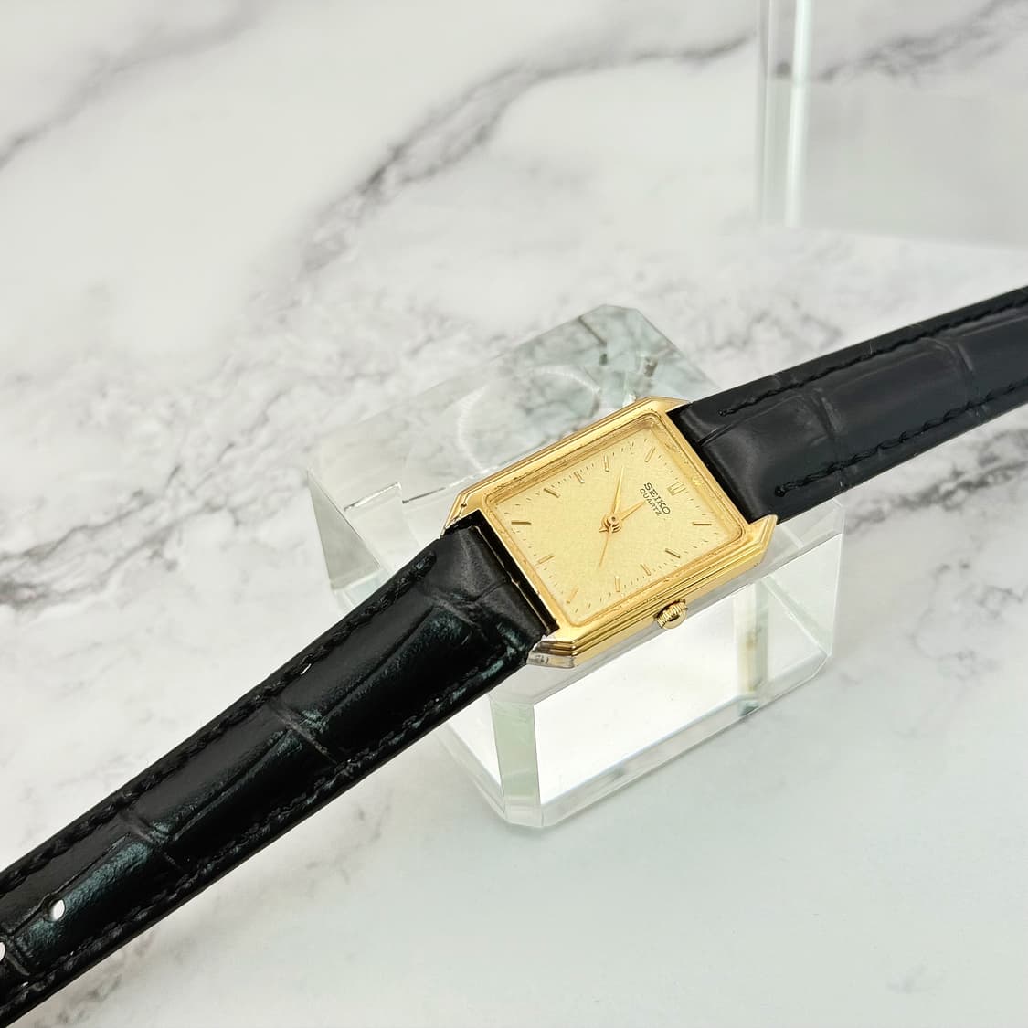 80s90s 빈티지 세이코 미니멀 골드 탱크 워치 상품이미지9