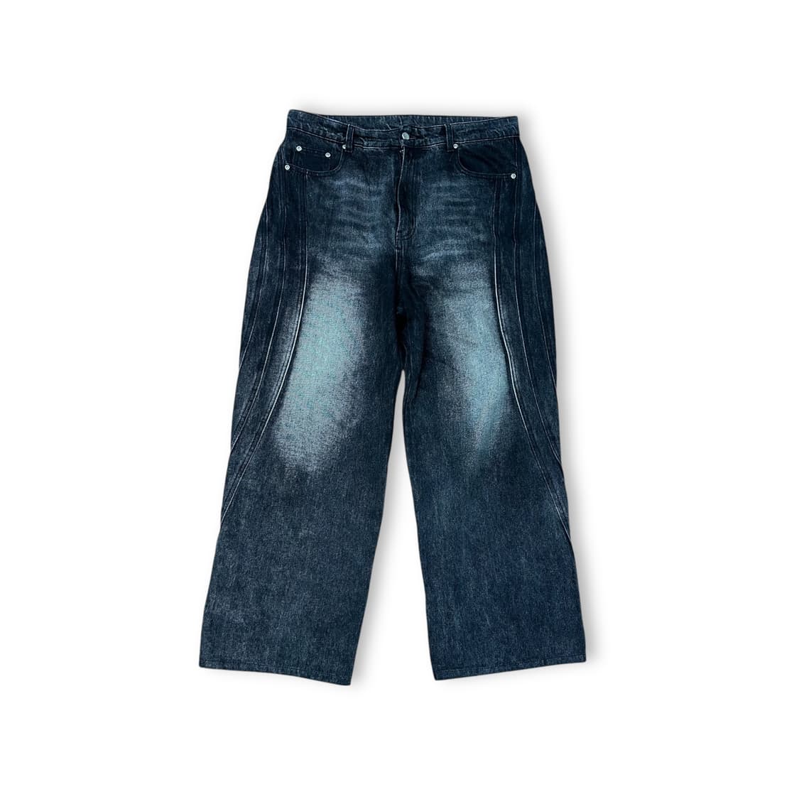 인템포무드 절게 와이드 데님 팬츠 상품이미지1