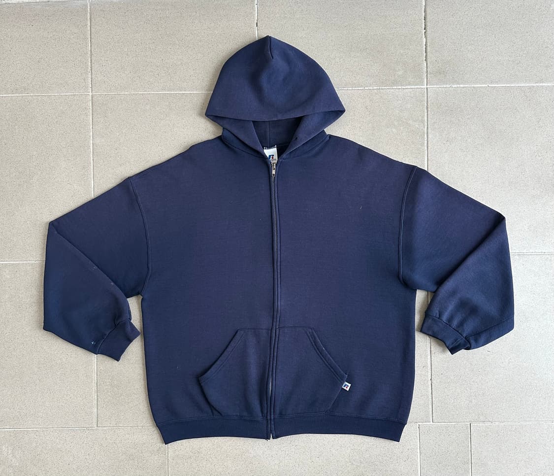00s 빈티지 러셀 후드집업 네이비 XL 상품이미지1