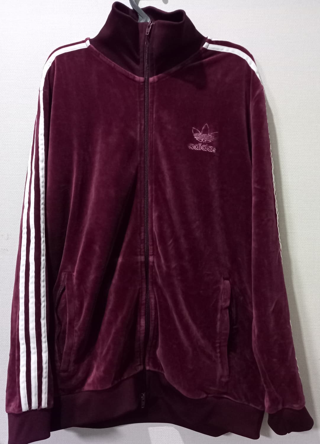 아디다스 벨벳 버건디 마룬 트랙탑 저지 져지집업 105~110 상품이미지1