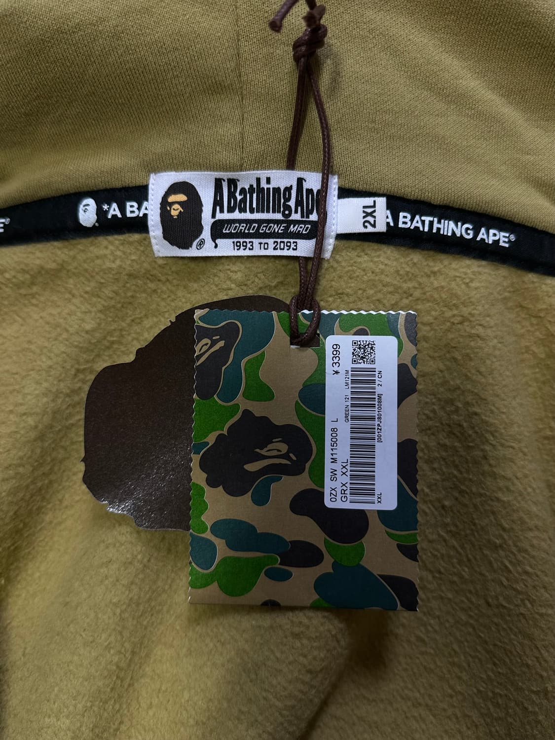 베이프 더블샤크 풀집 후드집업 녹계 2xl 상품이미지7